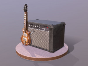 Guitar and Amplifier Musician Cake 3D मॉडल