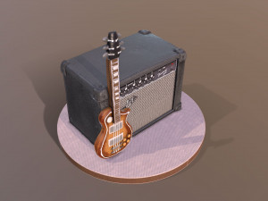 Guitar and Amplifier Musician Cake 3D मॉडल
