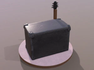 Guitar and Amplifier Musician Cake 3D Model