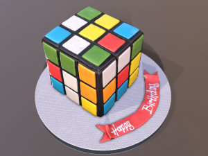 Rubiks Cube Cake 3D Model