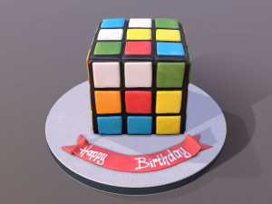 Rubiks Cube Cake 3D Model