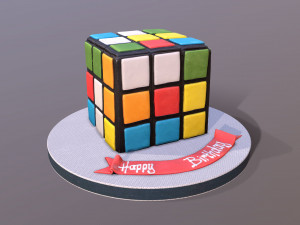 Rubiks Cube Cake 3D Model