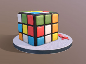 Rubiks Cube Cake 3D Model