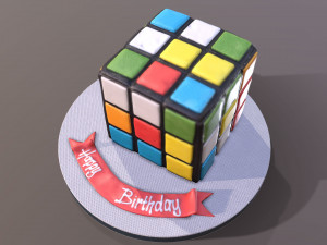 Rubiks Cube Cake 3D Model