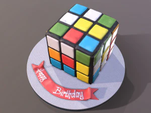 Rubiks Cube Cake 3D Model