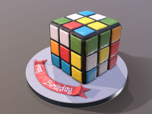 Rubiks Cube Cake 3D Model