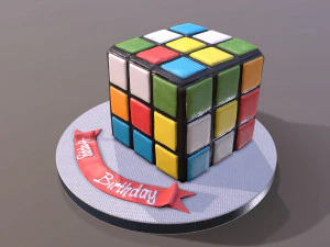Rubiks Cube Cake 3D Model