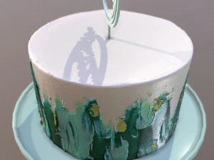 Elegant Turquoise Buttercream Birthday Cake 3D Model