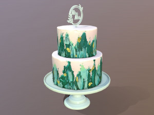 Elegant Turquoise Wedding Cake Modèle 3D