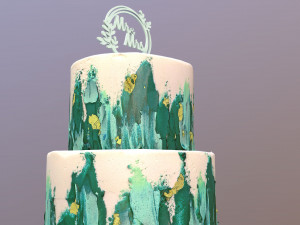 Elegant Turquoise Wedding Cake Modèle 3D