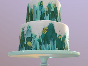 Elegant Turquoise Wedding Cake Modèle 3D