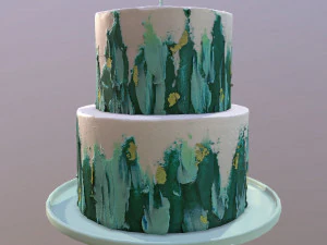 Elegant Turquoise Wedding Cake 3D Model