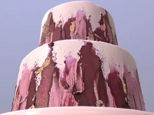 Elegant Hibiscus Wedding Cake 3D Model