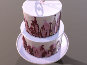 Elegant Hibiscus Wedding Cake 3D Model