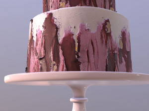 Elegant Hibiscus Wedding Cake 3D Model