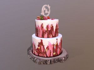 Elegant Mr and Mrs Berry Wedding Cake Modelo 3D