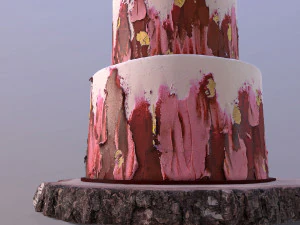 Elegant Mr and Mrs Berry Wedding Cake 3D Model
