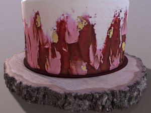 Elegant Mr and Mrs Berry Wedding Cake Modelo 3D