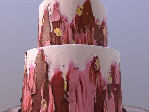 Elegant Mr and Mrs Berry Wedding Cake Modelo 3D