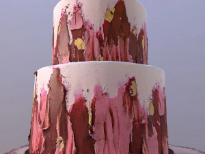 Elegant Mr and Mrs Berry Wedding Cake 3D Model