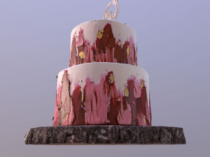 Elegant Mr and Mrs Berry Wedding Cake Modelo 3D