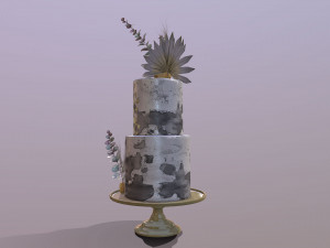 Elegant Eucalyptus Wedding Cake 3D Модель