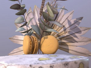 Elegant Eucalyptus Wedding Cake 3D Модель