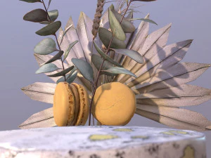 Elegant Eucalyptus Wedding Cake 3D Model
