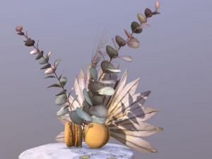 Elegant Eucalyptus Wedding Cake 3D Модель