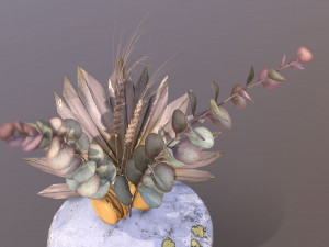 Elegant Eucalyptus Wedding Cake 3D Модель