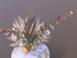 Elegant Eucalyptus Wedding Cake 3D Model