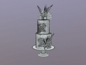 Elegant Eucalyptus Wedding Cake 3D Модель