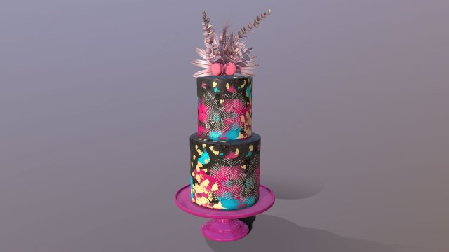 Elegant Galaxy Wedding Cake Modèle 3D .c4d .max .obj .3ds .fbx .stl .blend 