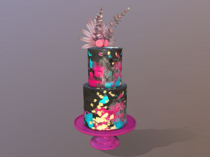 Elegant Galaxy Wedding Cake Modèle 3D
