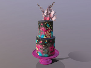 Elegant Galaxy Wedding Cake Modèle 3D