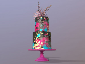 Elegant Galaxy Wedding Cake Modèle 3D