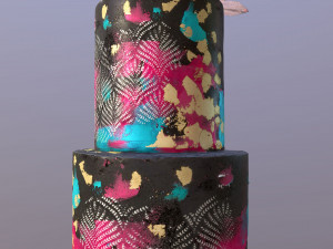 Elegant Galaxy Wedding Cake Modèle 3D
