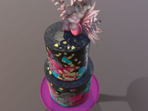 Elegant Galaxy Wedding Cake Modèle 3D
