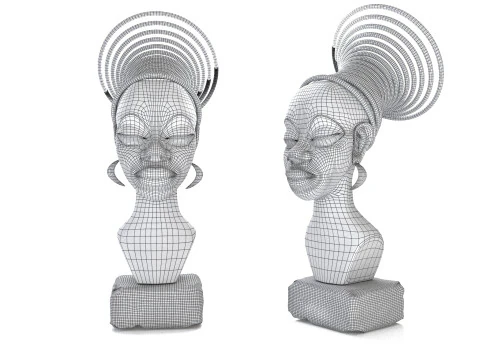 Busto de uma garota africana Modelo 3D