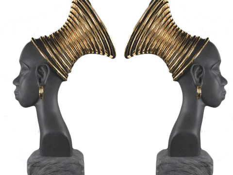Busto de uma garota africana Modelo 3D