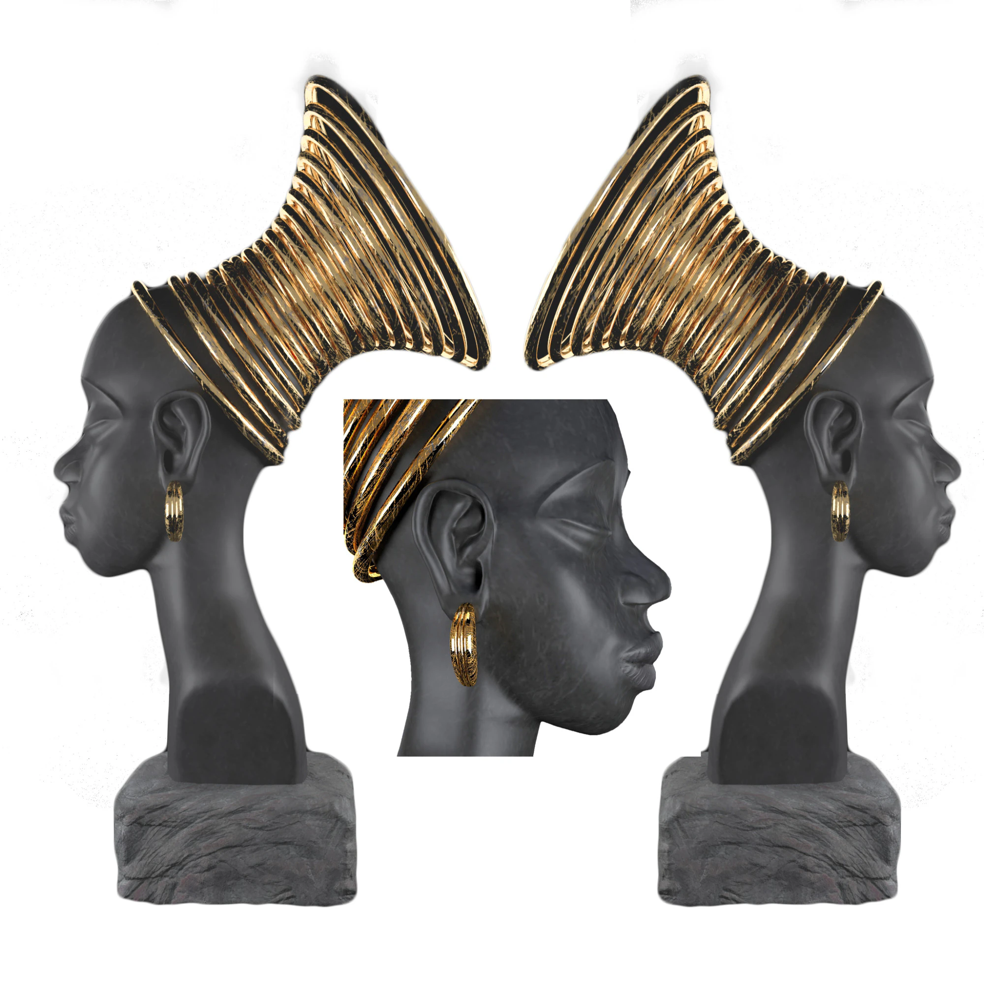 Busto de uma garota africana Modelo 3D .c4d .max .obj .3ds .fbx .stl .blend 