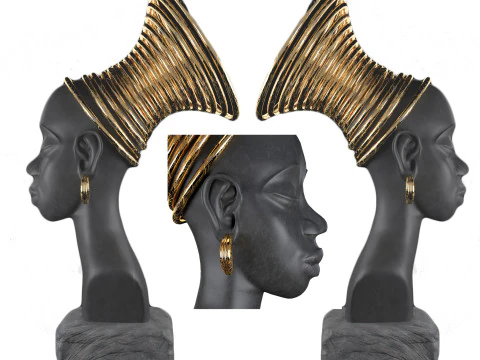 Popiersie afrykańskiej dziewczyny Model 3D