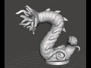CHTHONIAN WORM MINIATURE MODEL FIGURE FOR FANTASY GAMES RPG 3D PRINT 3D Baskı Modeli