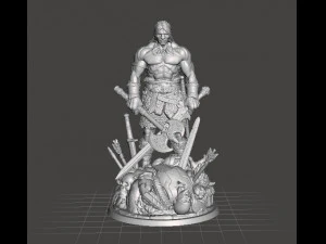 GAMBAR MODEL MINIATUR CONAN UNTUK GAME FANTASI CETAK RPG 3D Model Cetak 3D