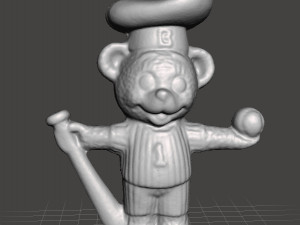 BIMBO CHEF BEAR BASEBALL PLAYER VINTAGE FIGURE MODEL TOY GASHAPON 80s 3D Print Model