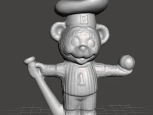 BIMBO CHEF URSO JOGADOR DE BEISEBOL VINTAGE FIGURA MODELO BRINQUEDO GASHAPON anos 80 Modelo de Impressão 3D