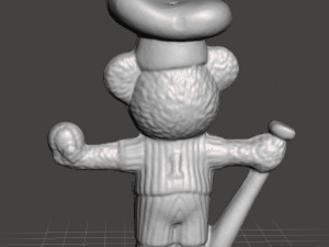 BIMBO CHEF BEAR BASEBALL PLAYER VINTAGE FIGURE MODEL TOY GASHAPON 80s 3D Print Model