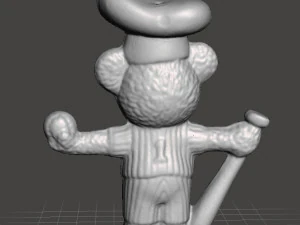 BIMBO CHEF URSO JOGADOR DE BEISEBOL VINTAGE FIGURA MODELO BRINQUEDO GASHAPON anos 80 Modelo de Impressão 3D