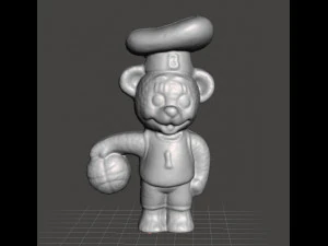 BIMBO CHEF OURS JOUEUR DE BASEBALL VINTAGE FIGURE MOD&Egrave;LE JOUET GASHAPON ANN&Eacute;ES 80 Modèles 3D en vedette