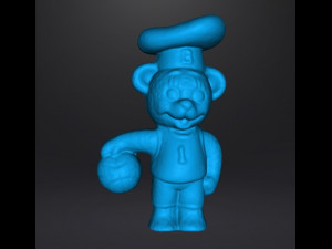 BIMBO CHEF BEAR BASEBALL PLAYER VINTAGE FIGURE MODEL TOY GASHAPON 80s 3Dプリントモデル
